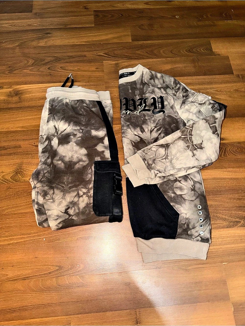 Gray & Black Abstract Hoodie